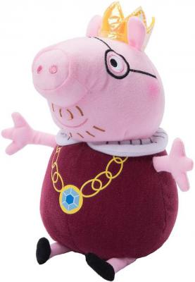 Мягкая игрушка свинка Peppa Pig Папа Свин король текстиль плюш розовый 30 см