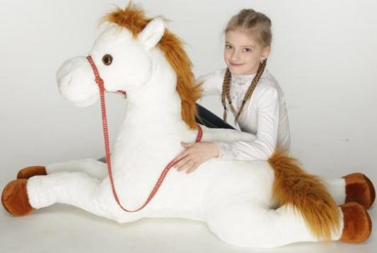 Мягкая игрушка лошадь Волшебный мир Сивка плюш белый 115 см