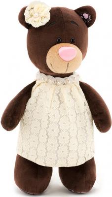 Мягкая игрушка медведь ORANGE Milk в кружевном платье искусственный мех текстиль коричневый 30 см