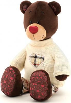 Мягкая игрушка медведь ORANGE Choco в свитере 25 см коричневый искусственный мех текстиль  С5058/25