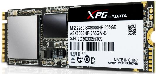 Твердотельный накопитель SSD M.2 256 Gb A-Data XPG SX8000 Read 1900Mb/s Write 600Mb/s MLC ASX8000NP-256GM-C