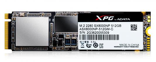 Твердотельный накопитель SSD M.2 512 Gb A-Data XPG SX8000 Read 2000Mb/s Write 1000Mb/s MLC ASX8000NP-512GM-C