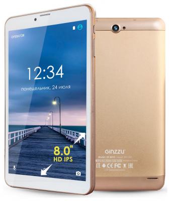 Планшет GINZZU GT-8010 8" 16Gb золотистый Wi-Fi 3G Bluetooth LTE Android GT-8010-1 Gold