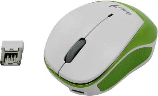 Мышь беспроводная Genius Micro Traveler 9000R V3 зелёный белый USB