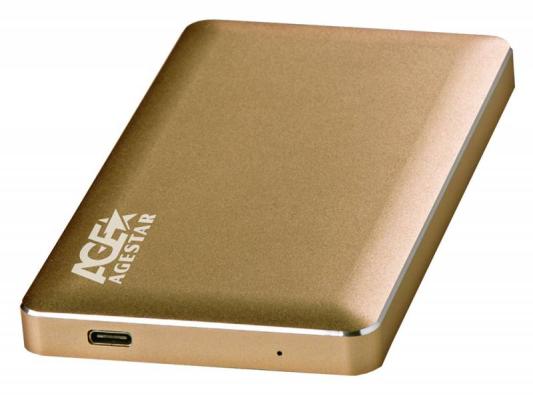 Внешний контейнер для HDD 2.5" SATA AgeStar 3UB2A16C USB3.0 type-C алюминий золотистый