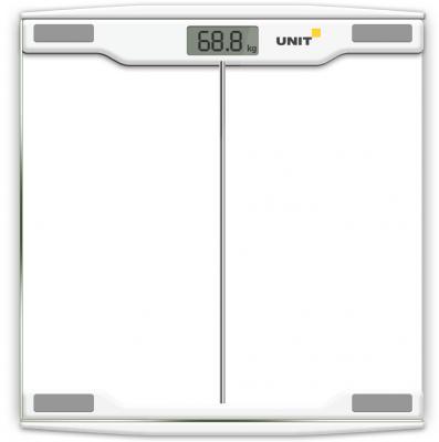 Весы напольные электронные UNIT UBS-2054, стекло, прозрачные, 150кг. 100гр. (Цвет: Светло-Серый)