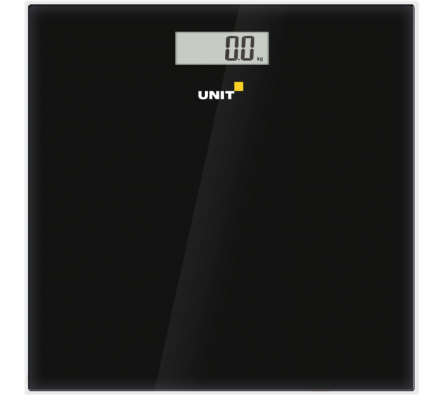 Весы напольные электронные UNIT UBS-2052, стекло, без рисунка, 150кг. 100гр. (Цвет: Чёрный)