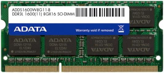 Оперативная память для ноутбуков SO-DDR3 8Gb PC12800 1600MHz A-Data ADDS1600W8G11-B