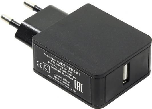 Сетевое зарядное устройство ORIENT PU-2601 USB 3А черный