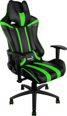 Кресло компьютерное игровое Aerocool AC120-BG черно-зеленый 4710700959664