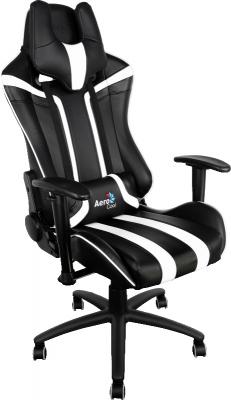 Кресло компьютерное игровое Aerocool AC120-BW бело-черный 4710700959640