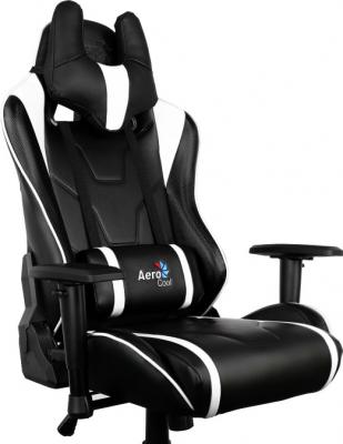 Кресло компьютерное игровое Aerocool AC220-BW бело-черный 4710700959695