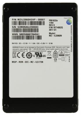 Твердотельный накопитель SSD 2.5" 960 Gb Samsung MZILS960HEHP-00007 Read 1350Mb/s Write 920Mb/s TLC