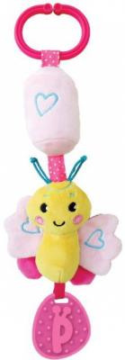 Развивающая игрушка Жирафики Подвеска с колокольчиком и силиконовым прорезывателем "Бабочка", розовая 939479
