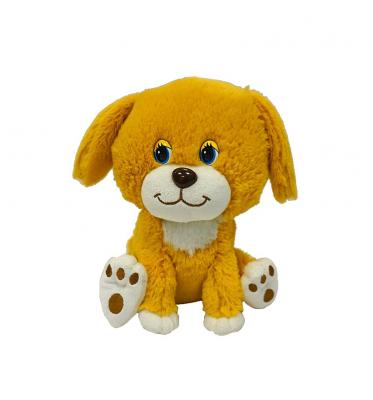 Мягкая игрушка собака MAXITOYS Щенок Петька 20 см коричневый белый искусственный мех пластик  MP-HH-R9038E