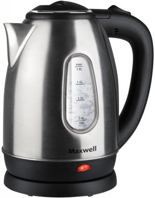 Чайник Maxwell MW-1082(ST) 1850 Вт серебристый чёрный 1.8 л металл/пластик