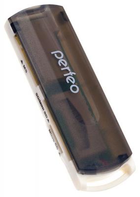 Картридер внешний Perfeo PF-VI-R013 SD/MMC+Micro SD+MS+M2 USB 2.0 черный