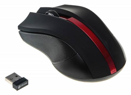 Мышь беспроводная Oklick 615MW чёрный красный USB