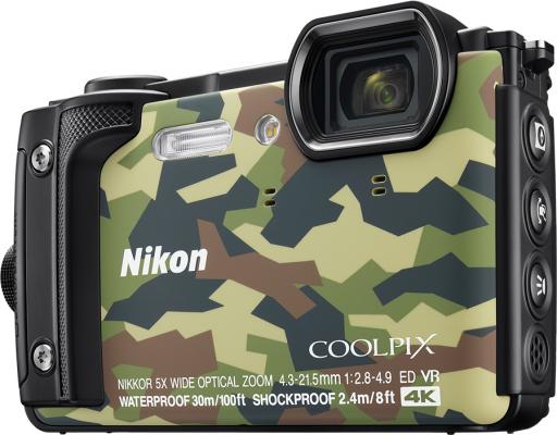 Фотоаппарат Nikon CoolPix W300 16Mp 5x Zoom серый VQA073E1