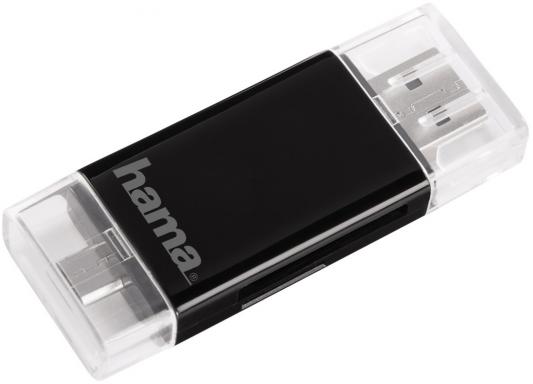 Картридер внешний Hama H-123950 USB2.0 OTG черный 00123950