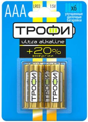 Батарейки ТРОФИ Ultra LR03-6BL LR03 6 шт 60/480/28800