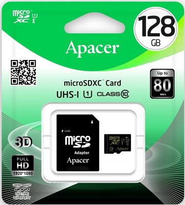 Карта памяти Micro SDXC 128GB Class 10 Apacer AP128GMCSX10U1-R