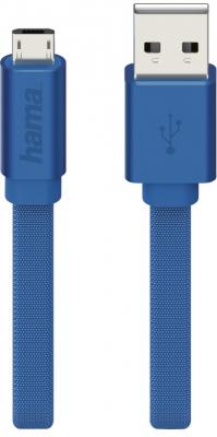 Кабель USB 2.0-microUSB 1.0м синий Hama 00178204