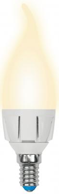 Лампа светодиодная свеча Uniel LED-CW37 7W/WW/E14/FR PLP01WH E14 7W 3000K