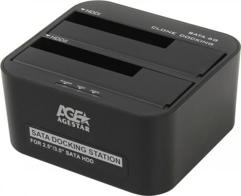 Док станция для HDD 2.5"/3.5" SATA AgeStar 3UBT6-6G USB3.0 черный