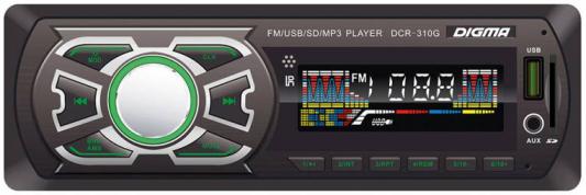 Автомагнитола Digma DCR-310G USB MP3 FM 1DIN 4x45Вт черный