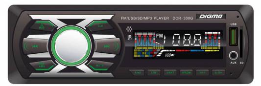 Автомагнитола Digma DCR-300G USB MP3 FM 1DIN 4x45Вт черный