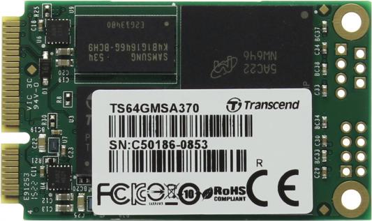 Твердотельный накопитель SSD mSATA 64 Gb Transcend TS64GMSA370 Read 570Mb/s Write 470Mb/s MLC