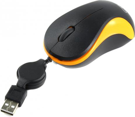 Мышь проводная CBR CM-114 чёрный оранжевый USB