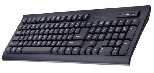 Клавиатура проводная Perfeo PF-855-HUB USB черный