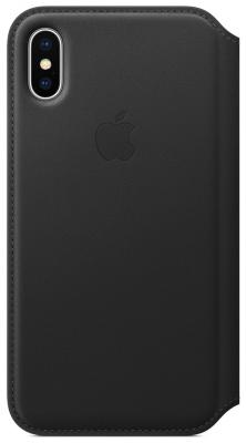 Чехол-книжка Apple "Leather Folio" для iPhone X чёрный MQRV2ZM/A
