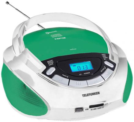 Магнитола Telefunken TF-CSRP3492B белый/зеленый