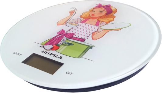 Весы кухонные Supra BSS-4602 белый рисунок