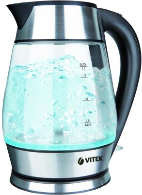 Чайник Vitek VT-7037 TR 2200 Вт прозрачный серебристый 1.7 л стекло