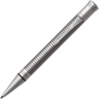 Шариковая ручка поворотная Parker Duofold K308 Prestige Ruthenium Chiselled CT черный M 1931367