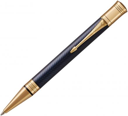Шариковая ручка поворотная Parker Duofold K307 Prestige Blue Chevron GT черный M 1931373