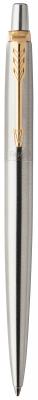 Гелевая ручка автоматическая Parker Jotter Core K694 Stainless Steel GT черный 0.7 мм 2020647