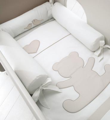 Комплект белья для детской кроватки Baby Expert Casetta (белый/крем)