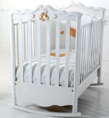 Кроватка-качалка Baby Expert Romantico (белый под старину)