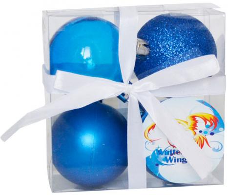 Набор шаров Winter Wings N181097 синий 6 см 4 шт пластик набор шишек на елку kaemingk 4 5x8 см 6 шт 28602