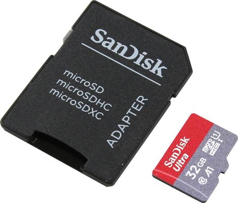 Карта памяти Micro SDHC 32Gb Class 10 Sandisk SDSQUAR-032G-GN6IA + адаптер  SD