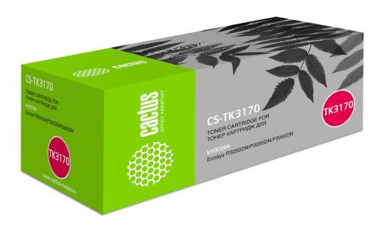 Тонер Картридж Cactus CS-TK3170 черный (15500стр.) для Kyocera Ecosys P3050dn/P3055dn/P3060dn