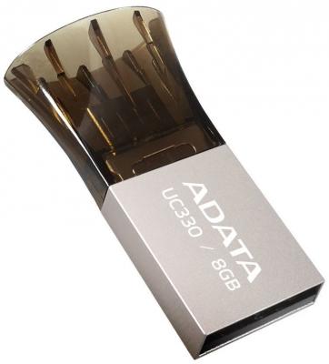 Флешка USB 8Gb A-Data UC330 AUC330-8G-RBK черный серебристый