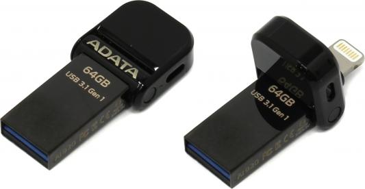 Флешка USB 64Gb A-Data i-Memory AI920 USB 3.1/Lightning AAI920-64G-CBK черный