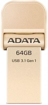 Флешка USB 64Gb A-Data i-Memory AI920 USB 3.1/Lightning AAI920-64G-CGD золотистый