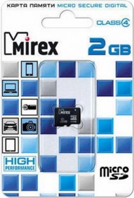Карта памяти Micro SDHC 2GB Class 4 Mirex 13612-MCROSD02